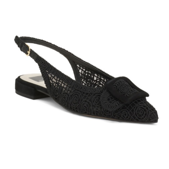 Dolce Vita Shoes - Dolce Vita Pauly Macrame Slingback Sandals Black Size 9 Brand New Flats Elegant